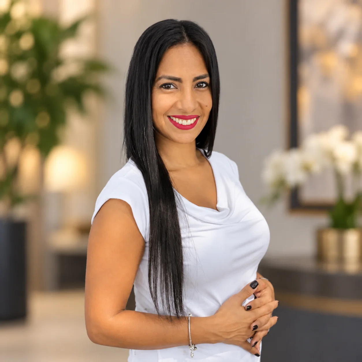 Carmen Palacios Camacho, LMHC, in her office