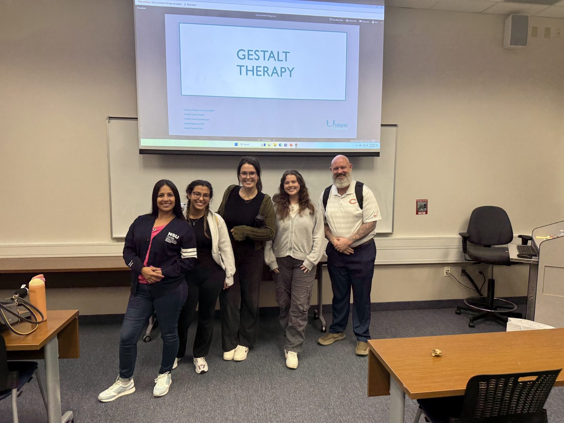 Carmen with participants after one of her Gestalt Therapy trainings